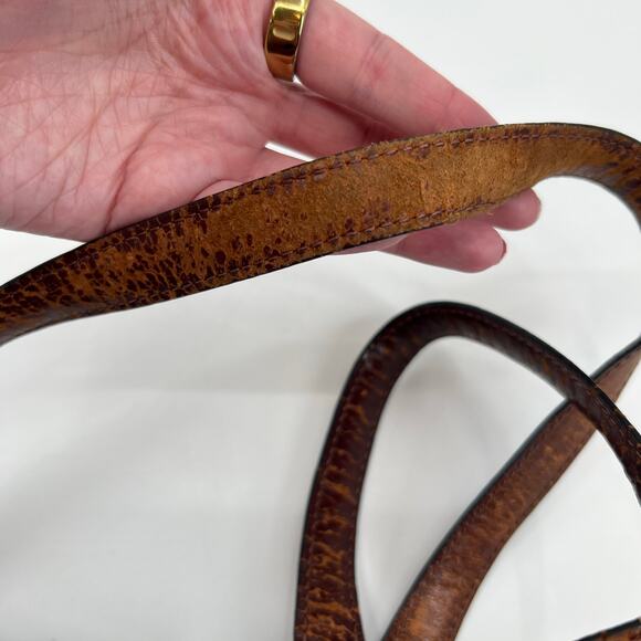 Fossil Patchwork Tooled Leather Shoulder Bag Purse baroque neutral hand bag - Picture 8 of 12